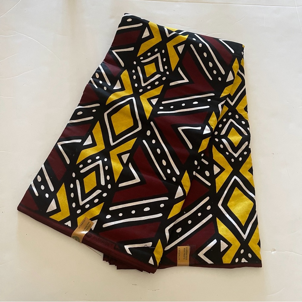 Brown and Yellow Multicolor Tribal Print Colorful Cotton Fabric